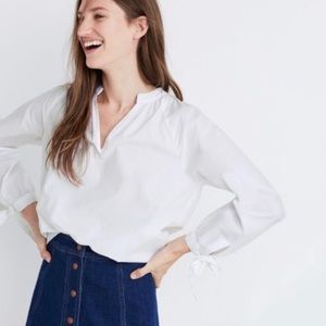 Madewell Alexa Chung Popover Tie Sleeve Blouse M